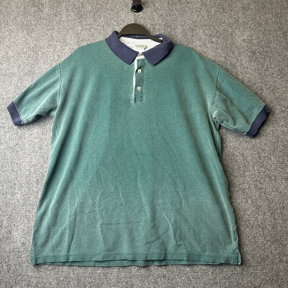 Vintage LL Bean Casco Bay Polo Mens XXL Green Blue Two Tone Retro Gorpcore